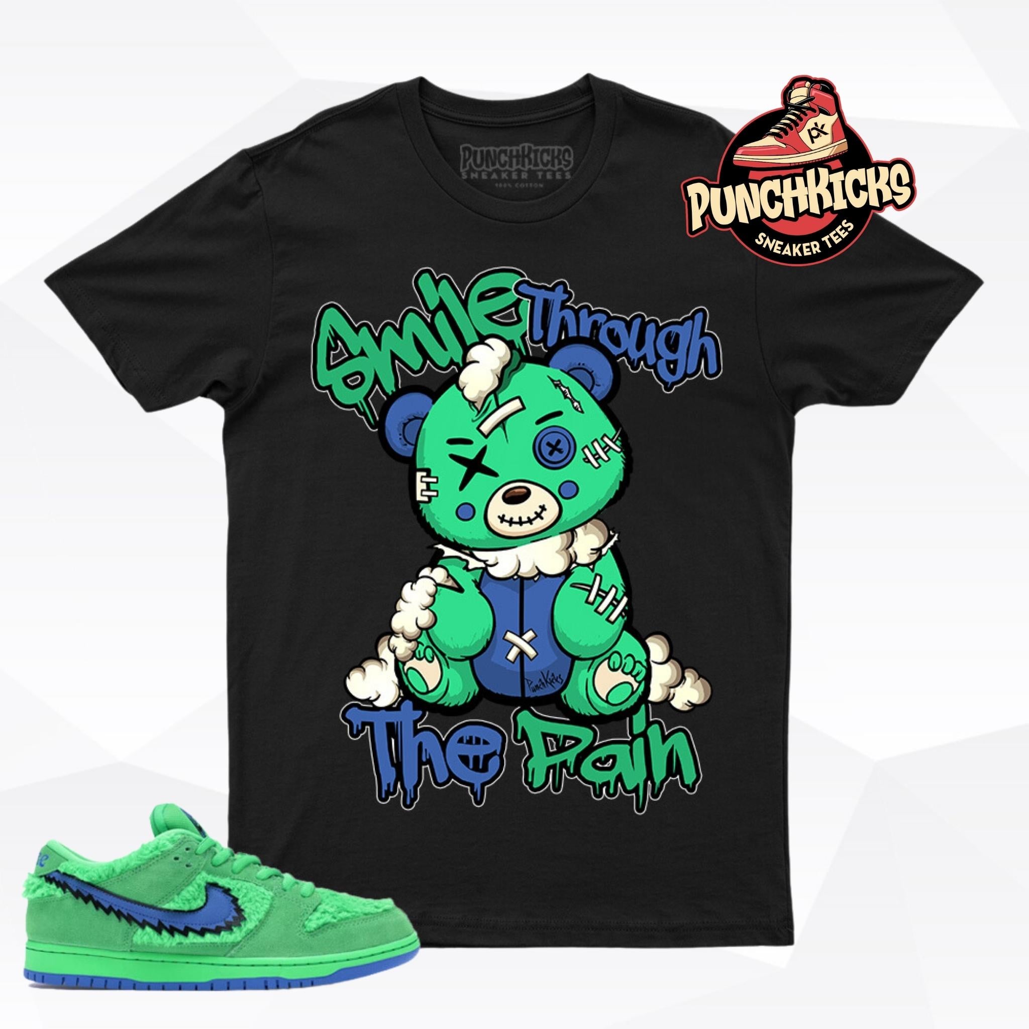 Smile Through The Pain -  Nike SB Dunk Low Grateful Dead Bears Green T-Shirt