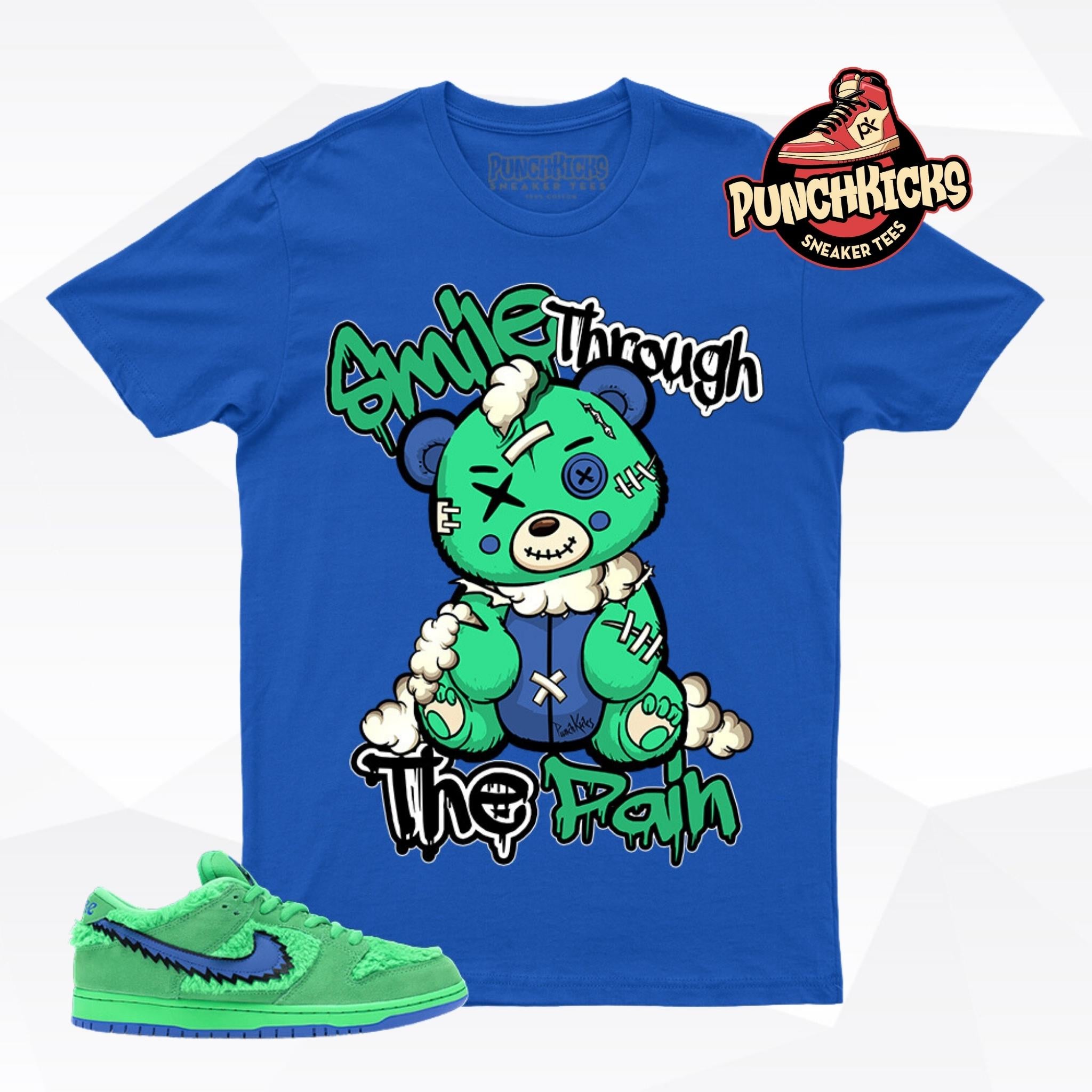 Smile Through The Pain -  Nike SB Dunk Low Grateful Dead Bears Green T-Shirt