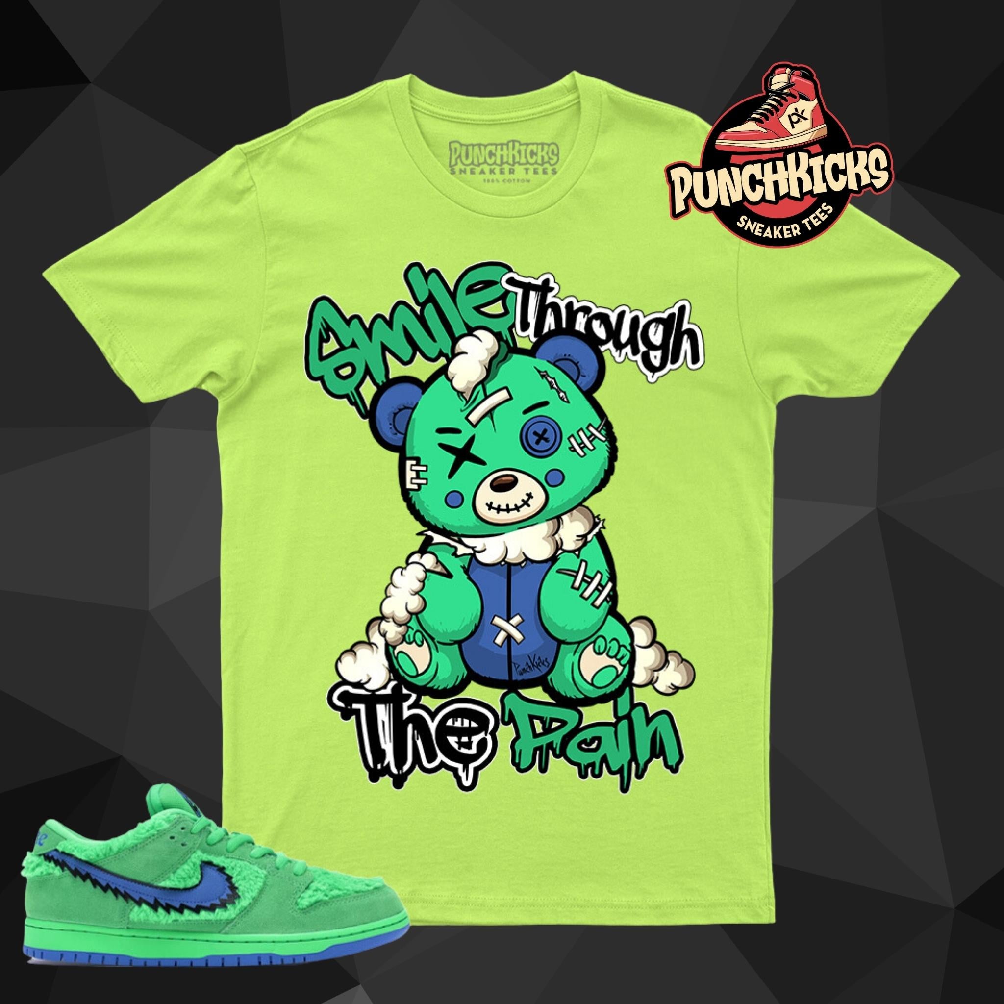 Smile Through The Pain -  Nike SB Dunk Low Grateful Dead Bears Green T-Shirt