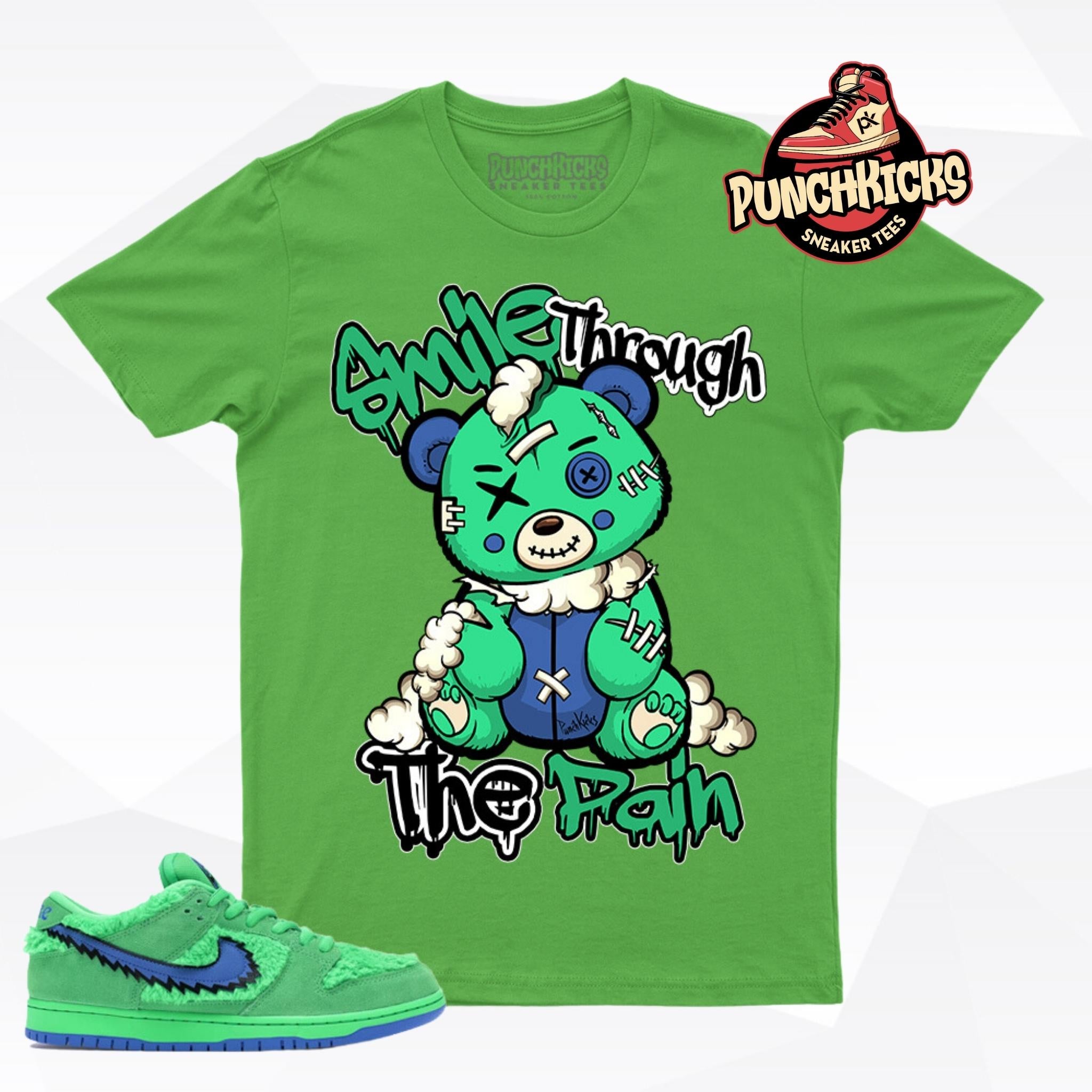 Smile Through The Pain -  Nike SB Dunk Low Grateful Dead Bears Green T-Shirt